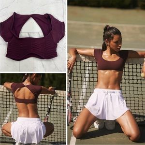 NWOT Free People Skin Deep Super Crop Top in Dark Purple size M/L